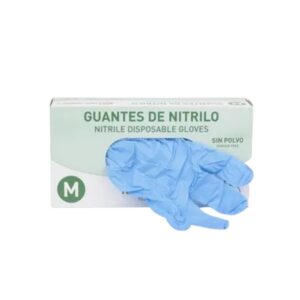 Guante de nitrilo azul sin polvo