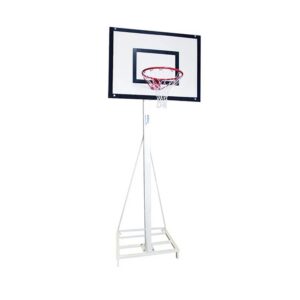 Juego canastas minibasket deluxe monotubo 100mm trasladables 2 ruedas y carro (sin tablero, aro ni redes)