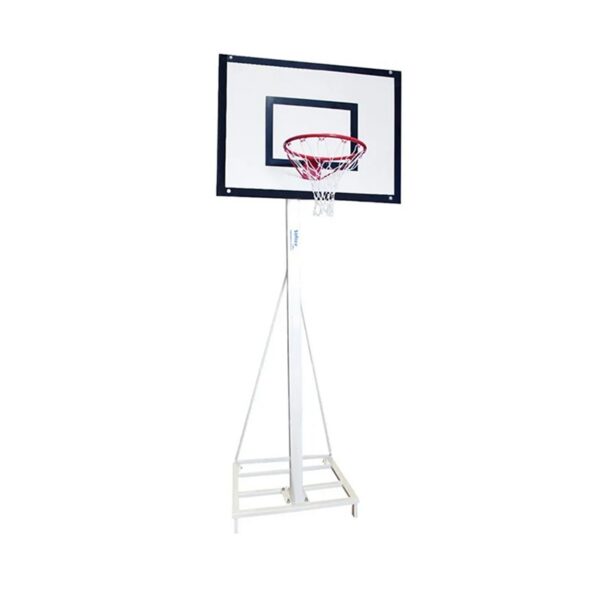 Juego canastas minibasket deluxe monotubo 100mm trasladables 2 ruedas y carro (sin tablero, aro ni redes)