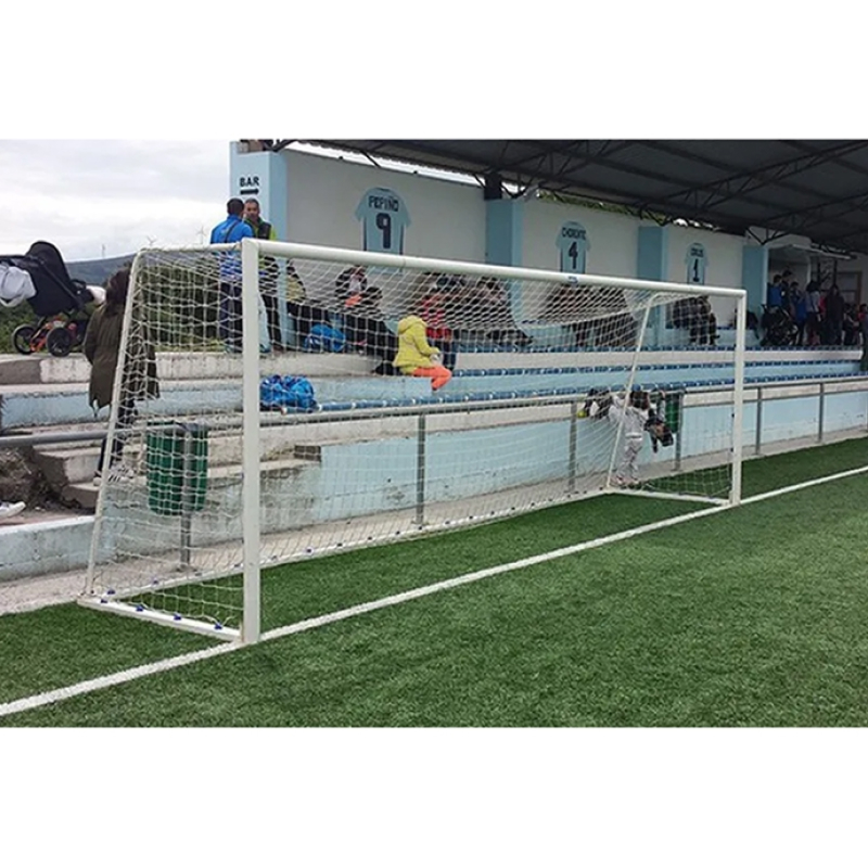 Juego porterías fútbol 11 metálicas trasladables tubo 100 mm reglamentarias Juego porterías fútbol 11 metálicas trasladables tubo 100 mm reglamentarias